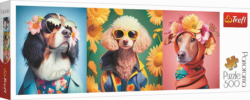 Puzzle panoramiczne Pokaz mody - psia edycja 500