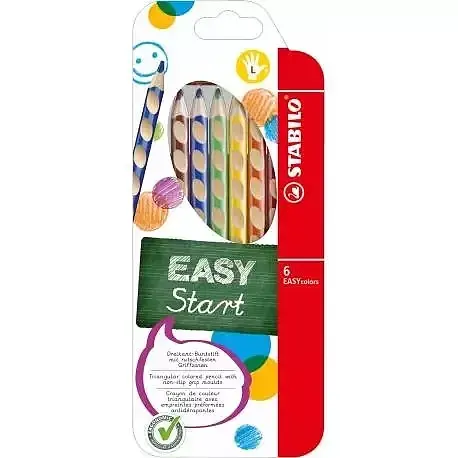 Kredki Stabilo Easycolors dla leworęcznych 6 kolorów + temperówka