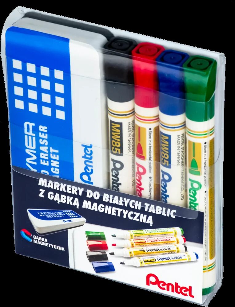Zestaw 4 markerów+gąbka magnetyczna
