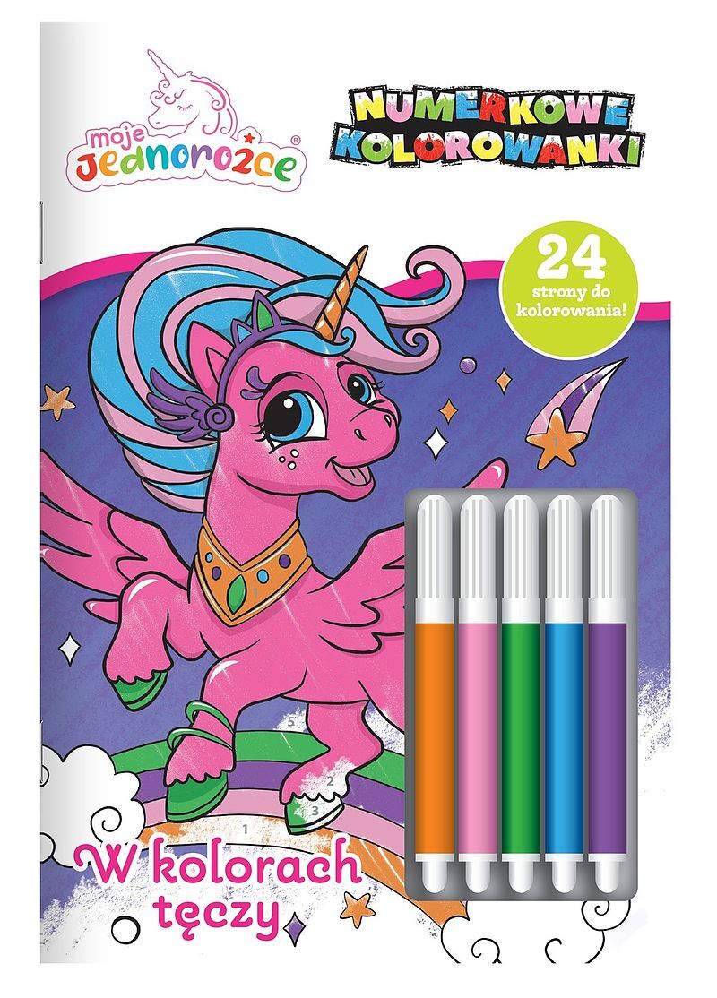 Moje Jednorożce. Numerkowe kolorowanki. W kolorach tęczy