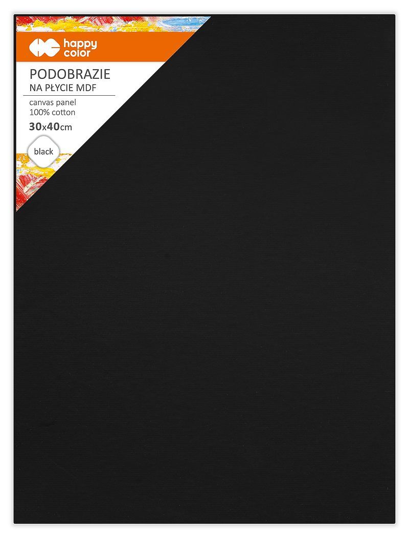 Podobrazie bawełniane 30x40 impregnowane czarne mdf happy color