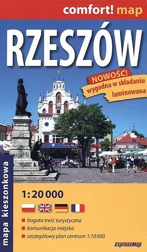 Rzeszów. Laminowany plan miasta w skali 1:20 000. Mapa kieszonkowa