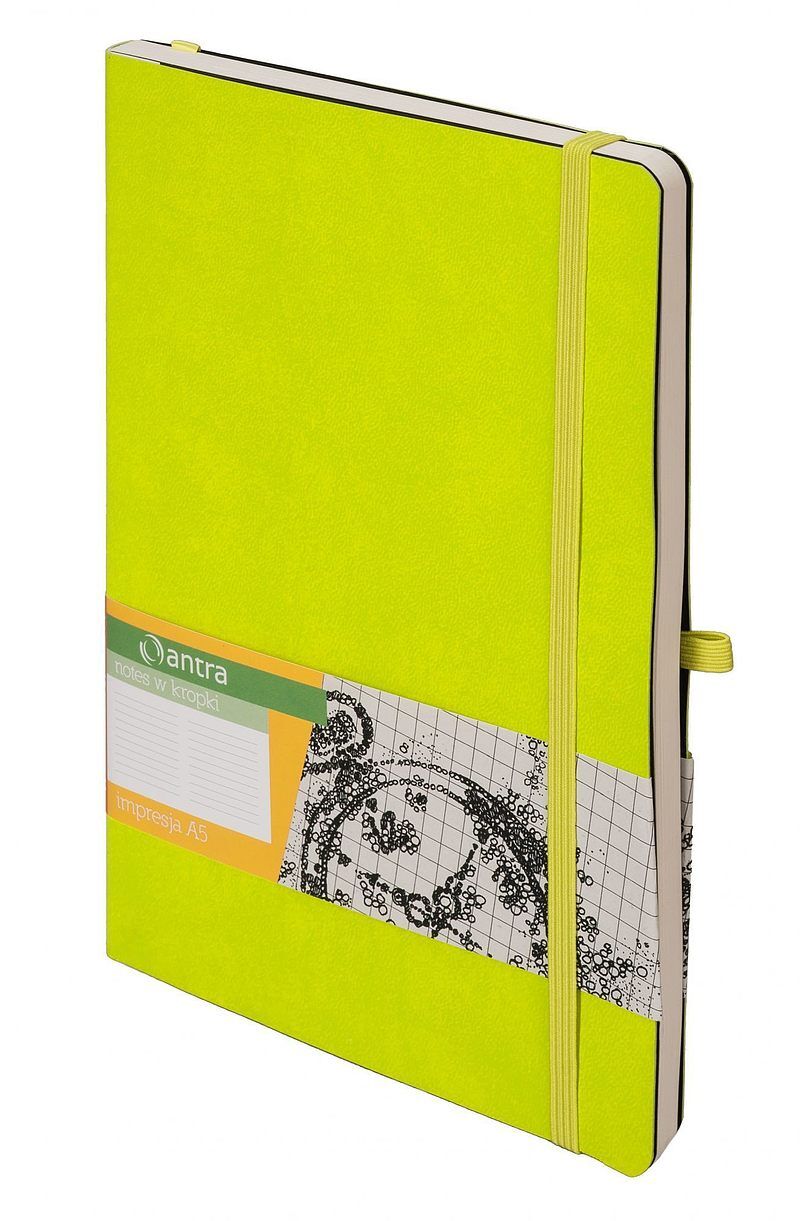 Impresja A5 Notes Kropki Limonka