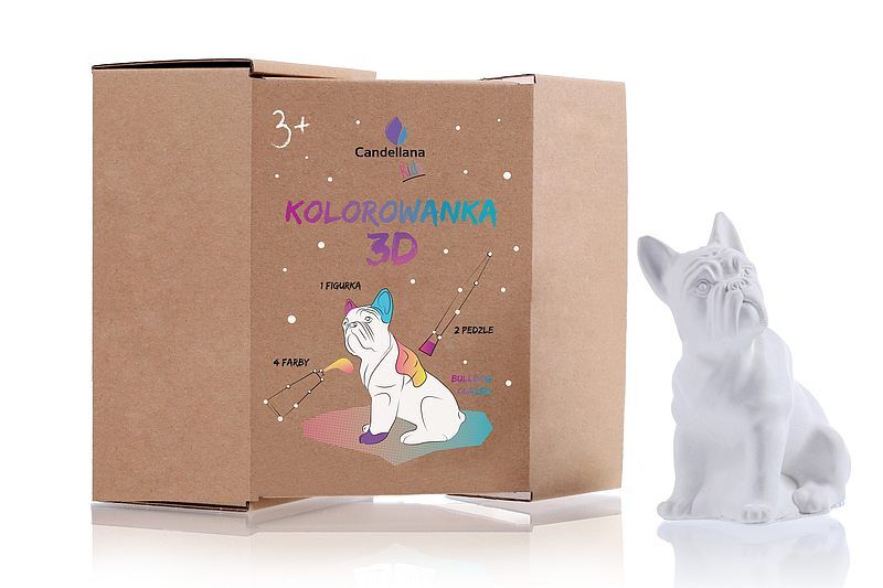 Kolorowanka 3d buldog classic