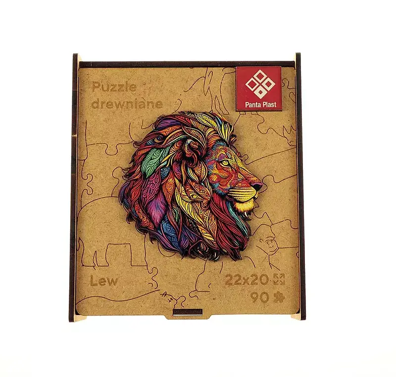 Puzzle 90 drewniane a4 lew