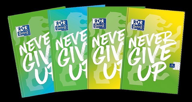 Brulion a5 96k kratka oxford never give up mix 1 szt