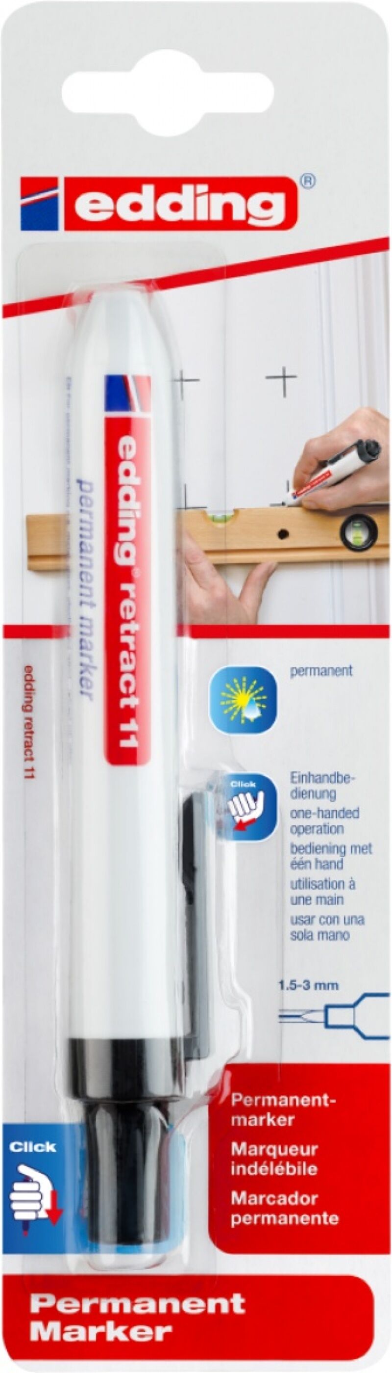 Marker permanentny automatyczny e-11 EDDING 1,5-3mm czarny blister