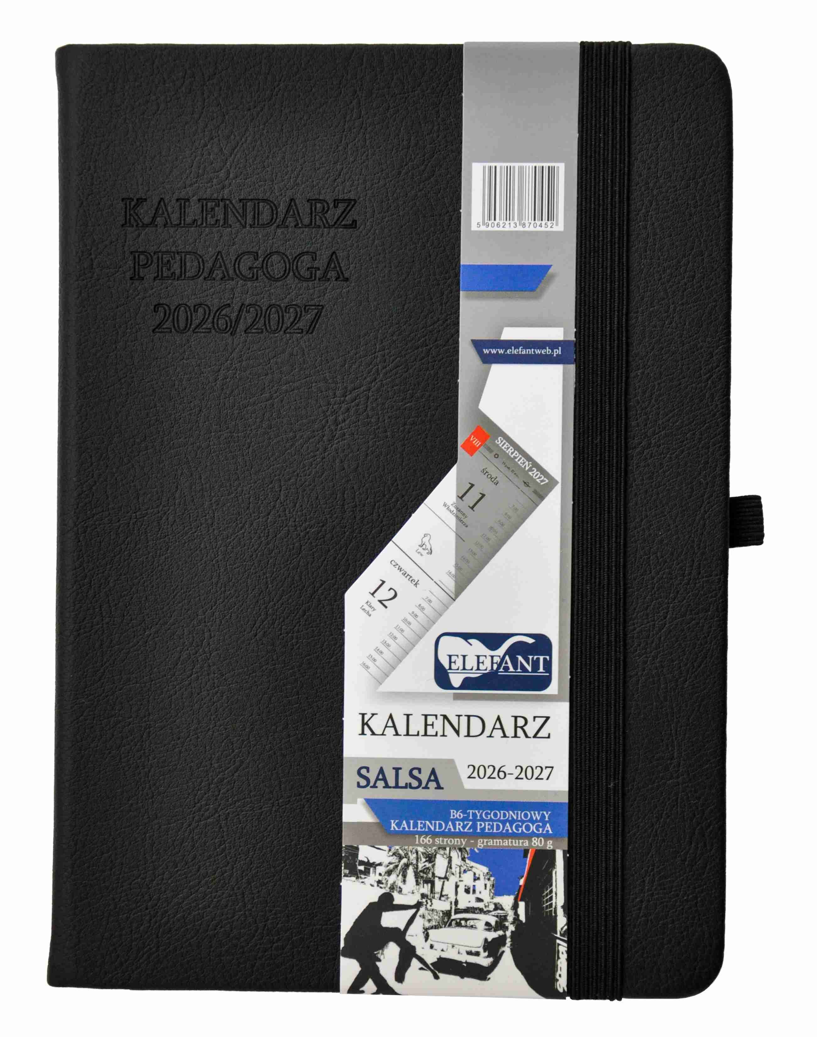 Kalendarz pedagoga 2026/2027 Salsa B6 tygodniowy czarny