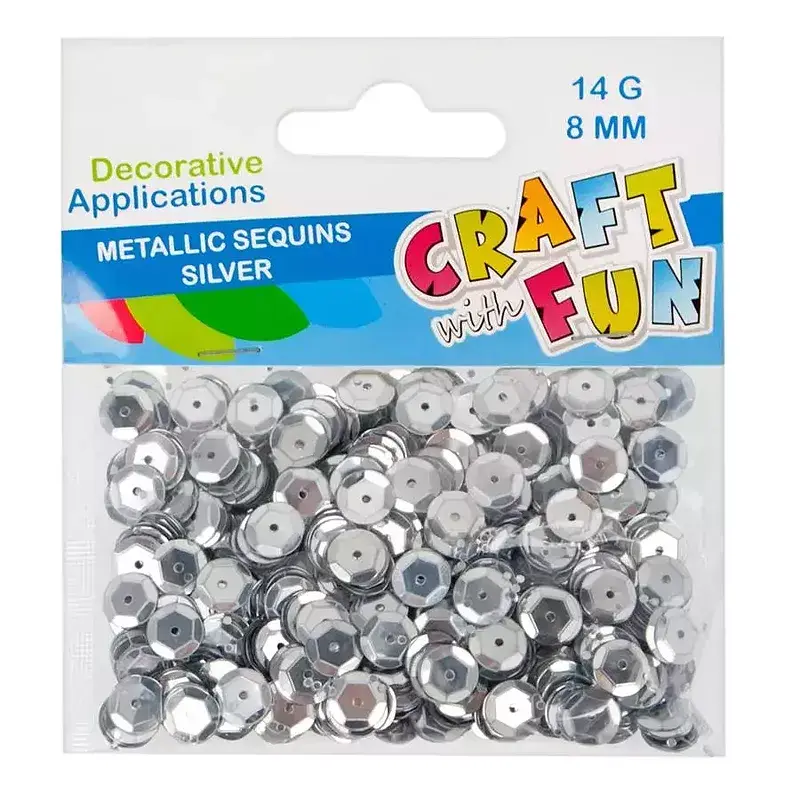 Cekiny metaliczne guzik 8mm srebro