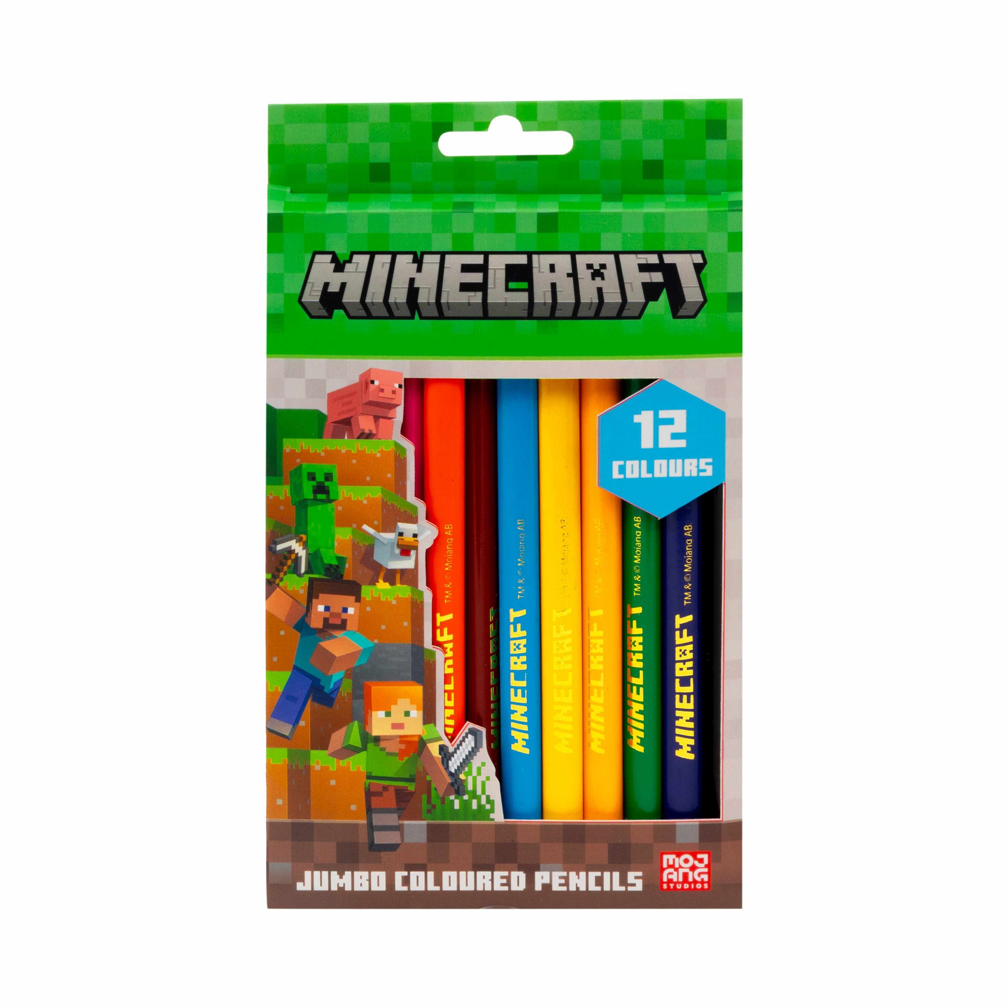 Kredki ołówkowe trójkątne Jumbo Minecraft 12 kolorów