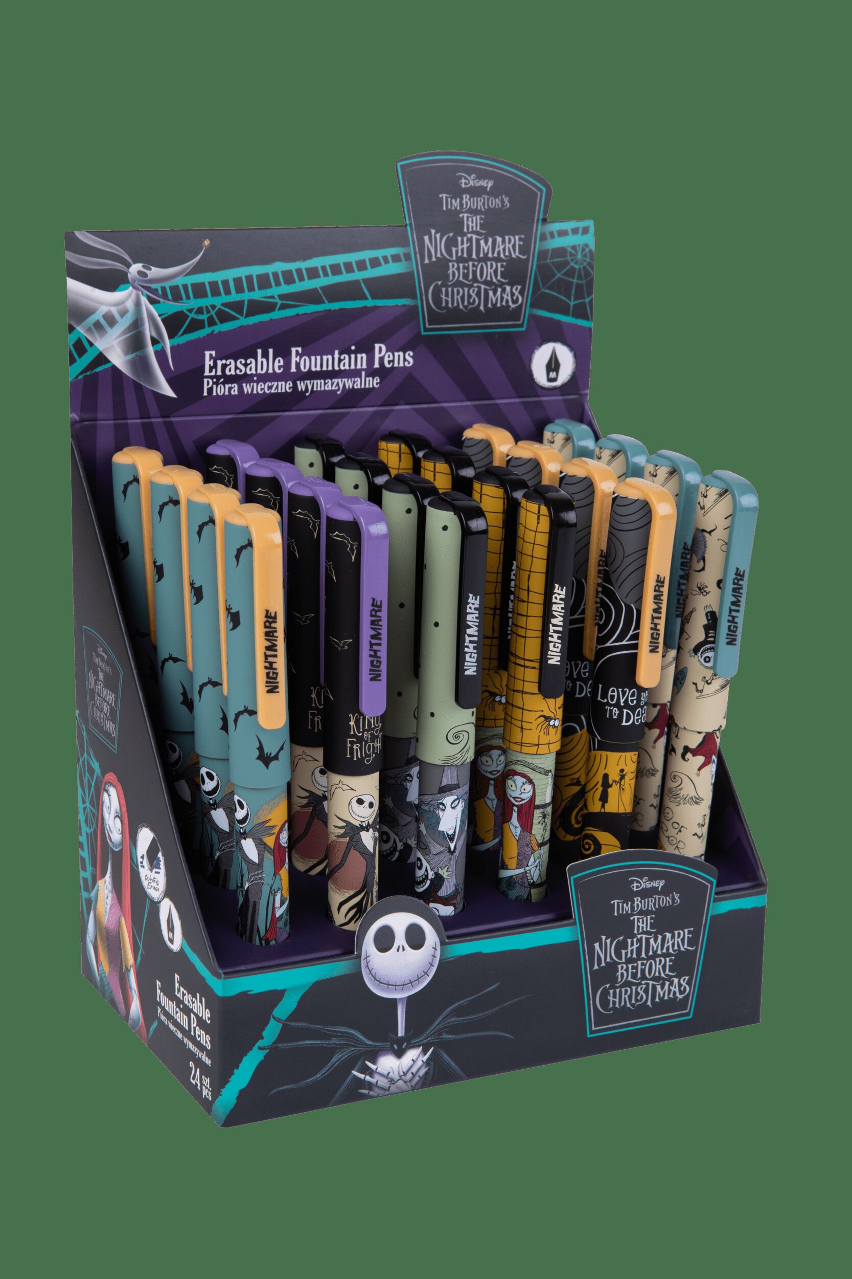 Display Pióro wieczne Disney Burton's Nightmare wymazywalne 24 sztuki
