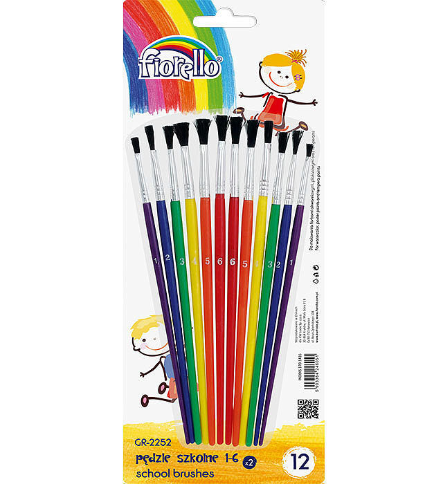 Pędzle fiorello 12 sztuk 2252