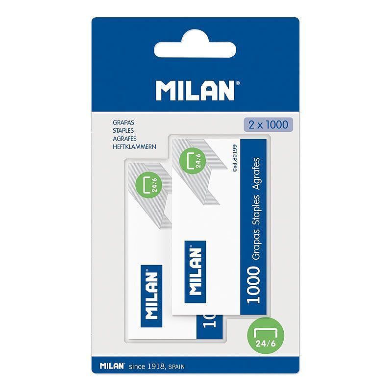 Zszywki metalowe milan 24/6 2 opakowania na blistrze