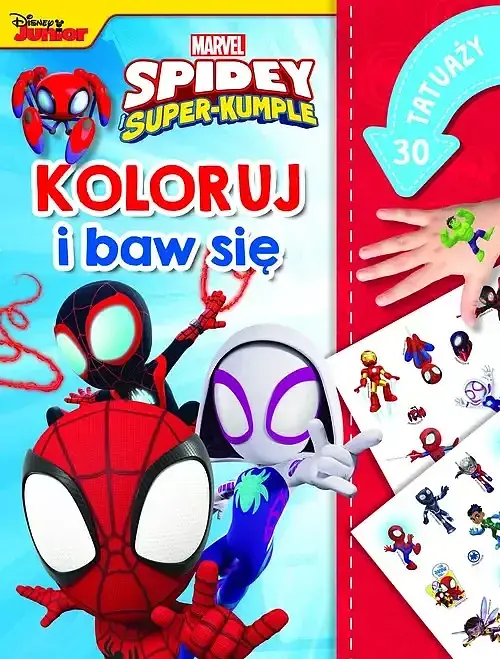 Marvel Spidey i Super-kumple. Koloruj i baw się. 30 tatuaży
