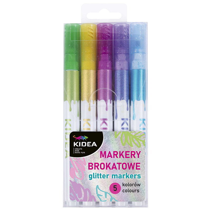 Markery brokatowe 5 kolorów