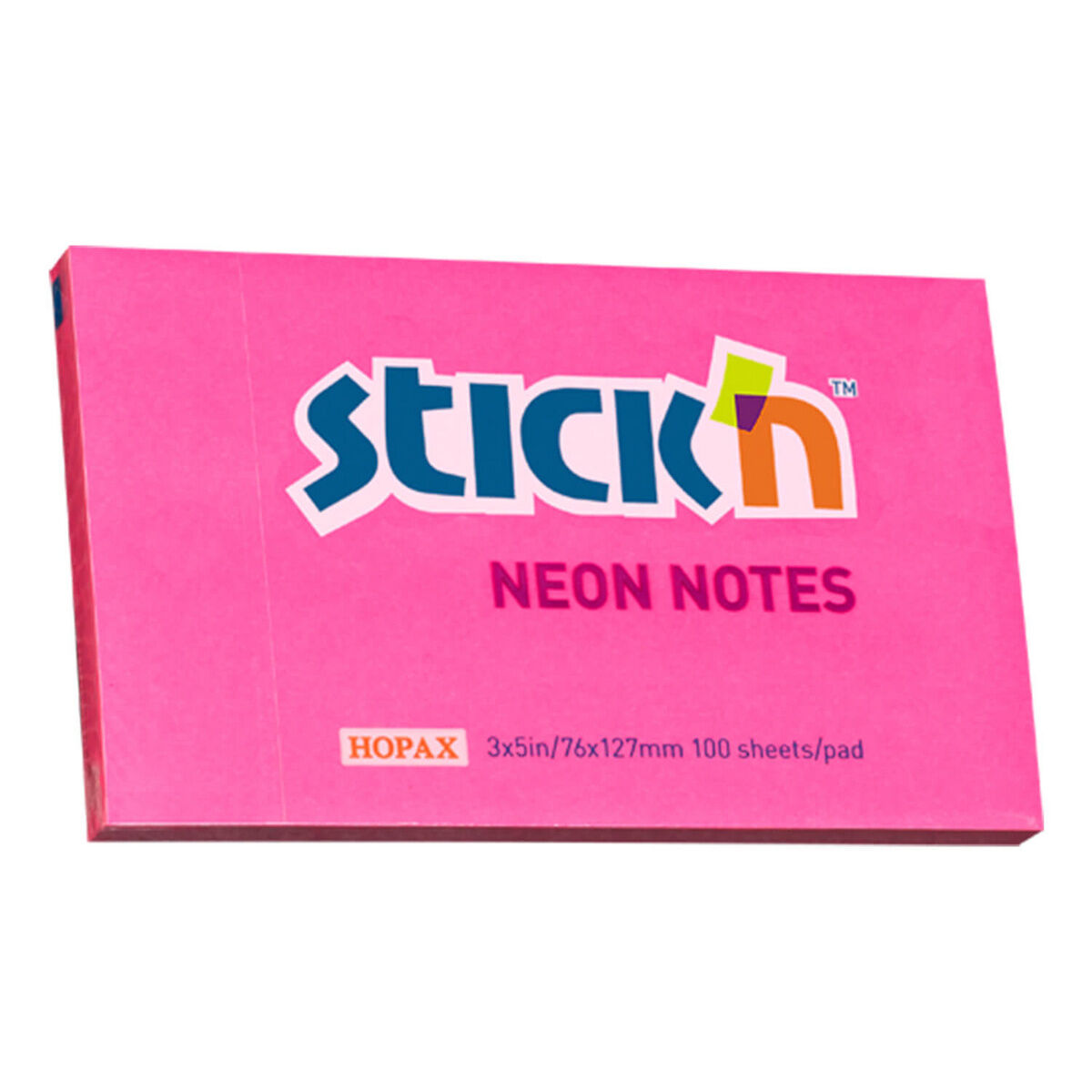 Notes samoprzylepny 127x76mm ciemnoróżowy neon 100 kartek