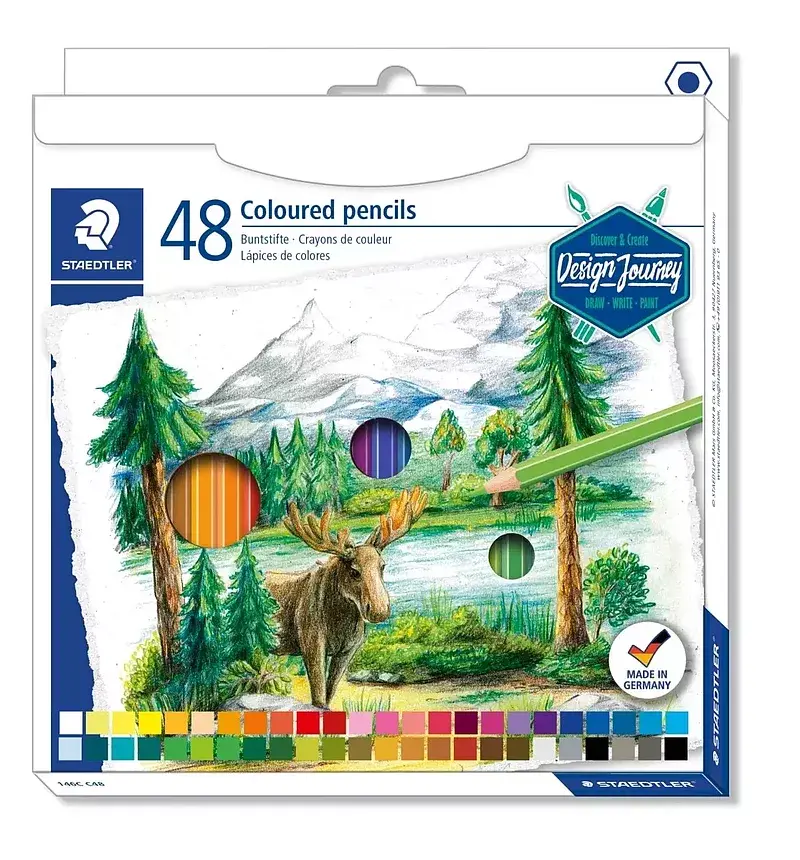Kredki sześciokątne design journey 48 kolorów staedtler