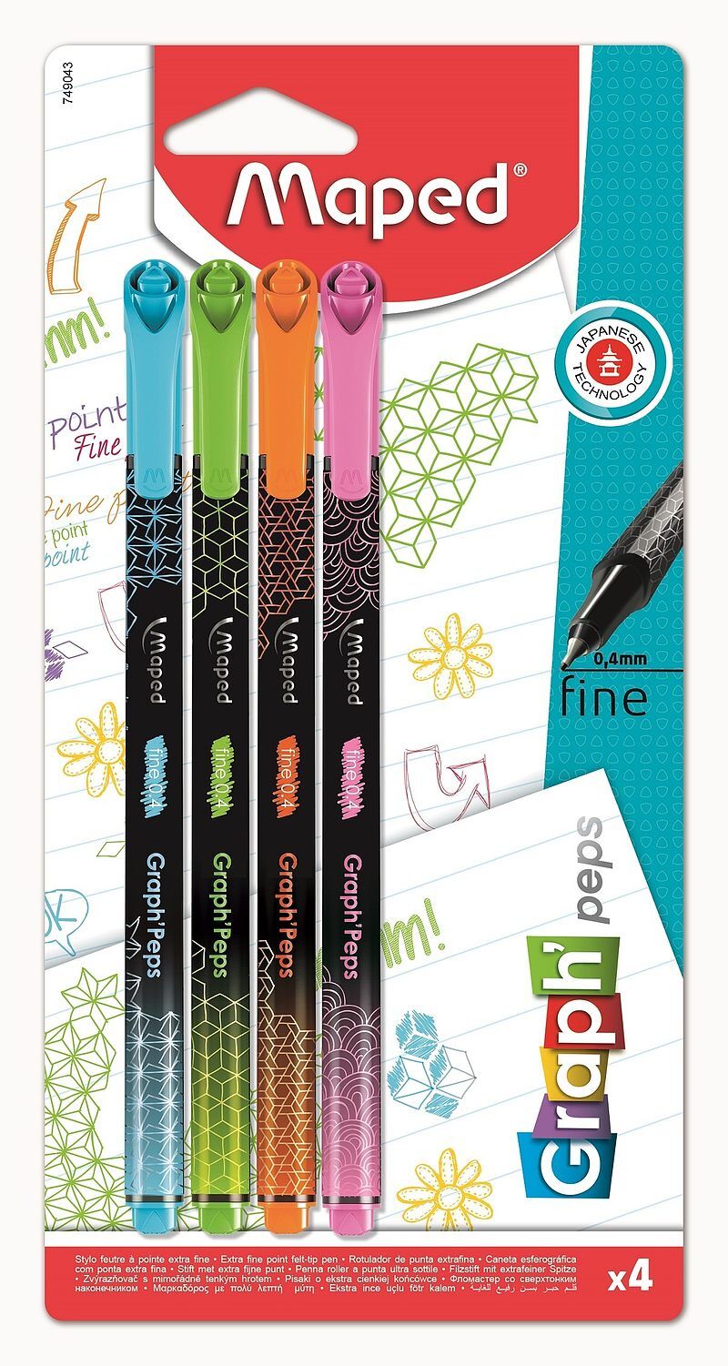 Cienkopis maped graph peps deco fancy 4 kolory blister