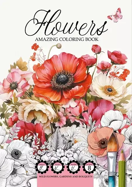 Kolorowanka a4 flowers kwiaty