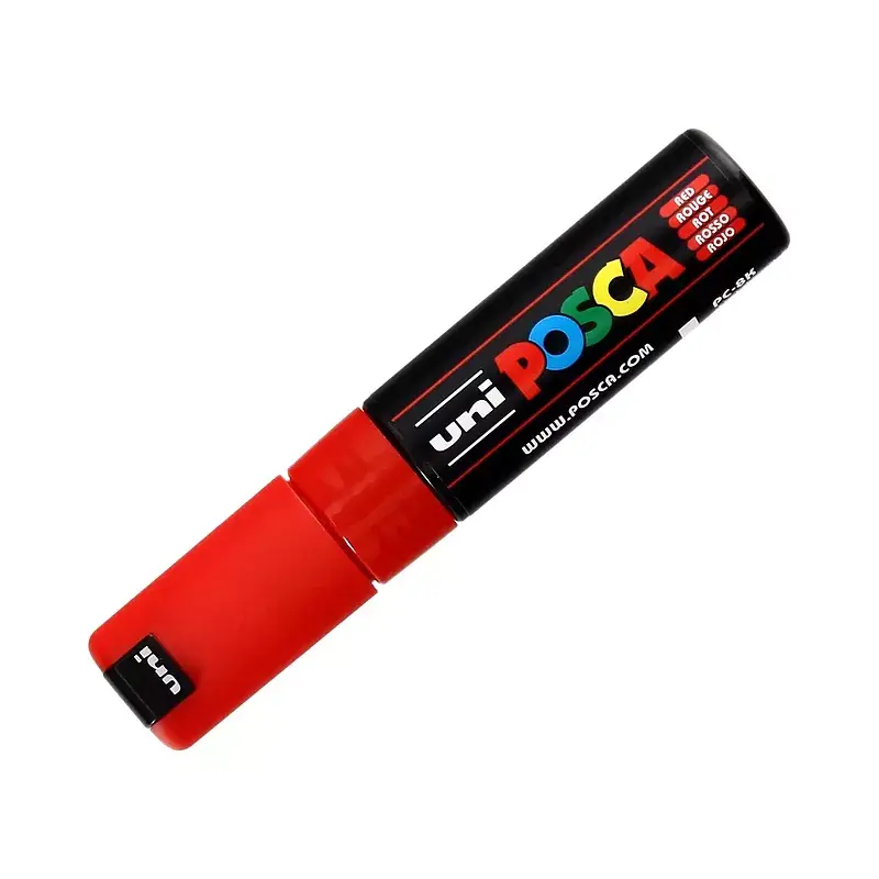 Marker pc-8k czerwony posca uni paczka 6 szt