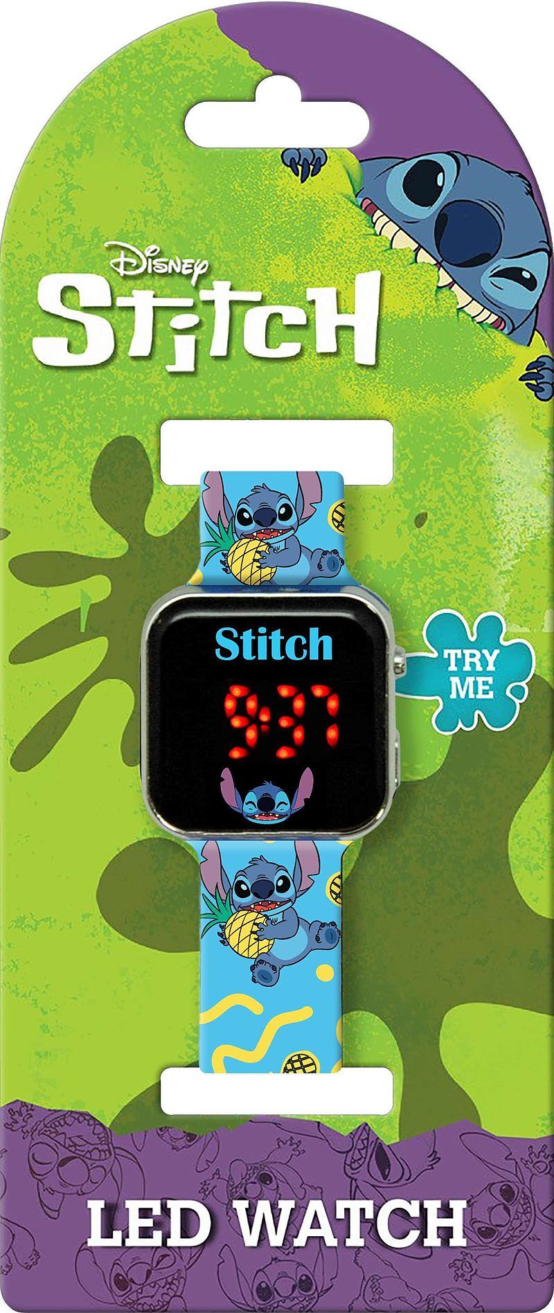 Zegarek led z kalendarzem lilo & stich las4038
