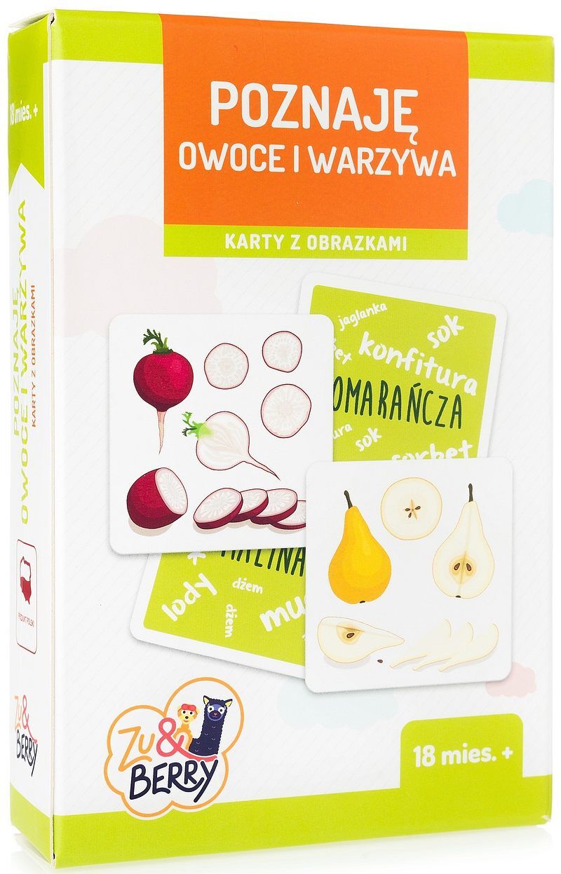 Gra poznaję owoce i warzywa karty z obrazkami