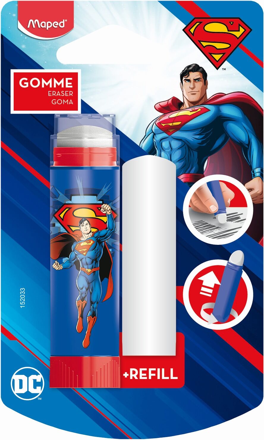 Gumka Superman wykręcana w sztyfcie
