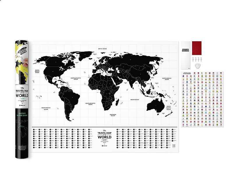 Mapa zdrapka travel map glow world