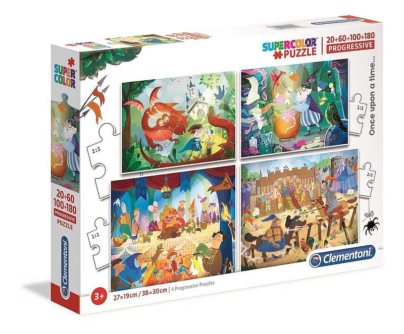 Puzzle 20+60+100+180 progressive super kolor pewnego razu 21406