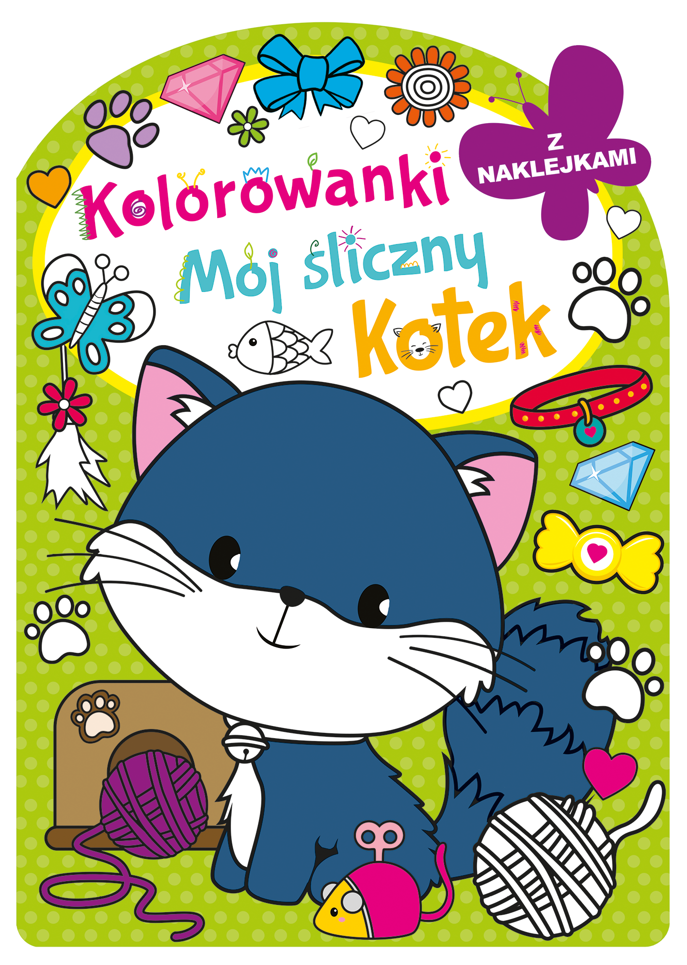 Kolorowanka z wykrojnikiem. Mój śliczny kotek