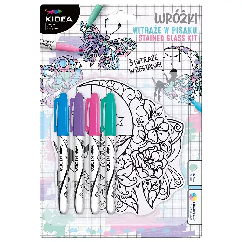 Witraże z markerami wróżki kidea 4 kolory