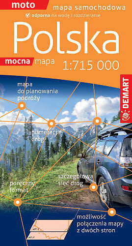 Polska. Mapa samochodowa w skali 1:715 000 (wersja wodoodporna)