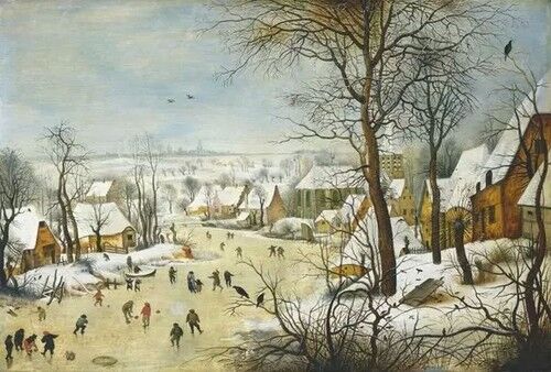 Puzzle Winter Landscape w Skaters 1000