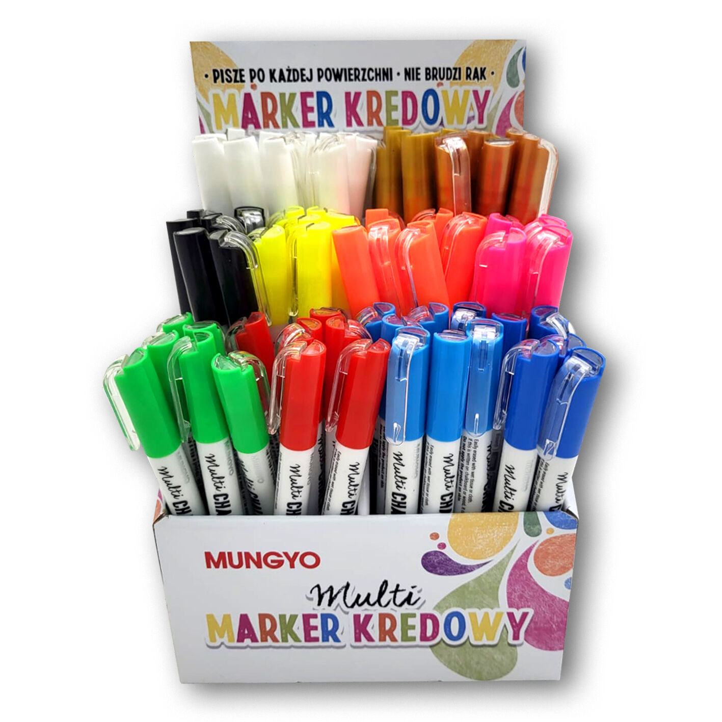 Display Marker kredowy Mungyo mix kolorów 72 sztuk