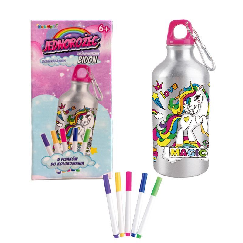 Bidon 500ml z Jednorożcem do kolorowania