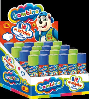 Display Klej w sztyfcie Bambino 15g 24 sztuki