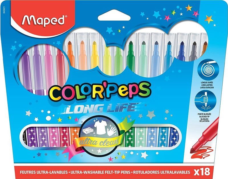 Flamastry Colorpeps trójkątne 18 sztuk