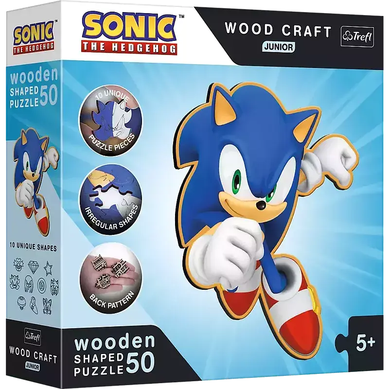 Puzzle drewniane Sprytny Sonic 50