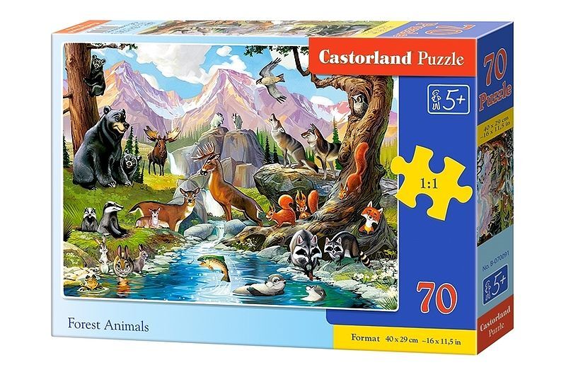 Puzzle 70 zwierzęta leśne