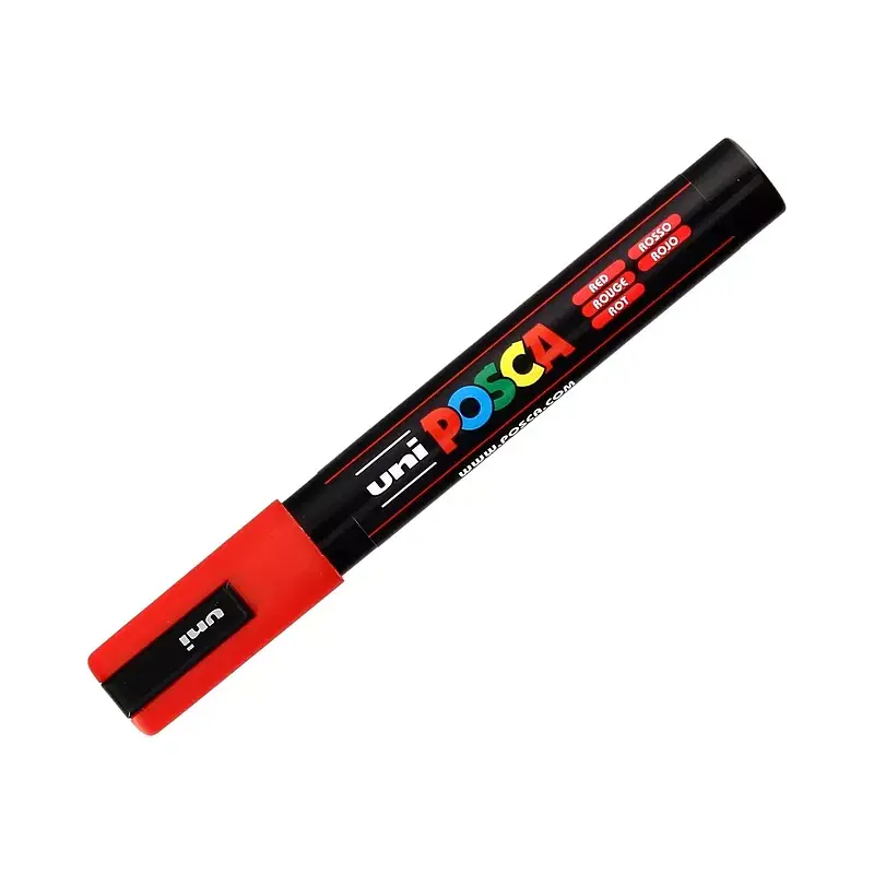 Marker pc-5m czerwony posca uni paczka 6 szt