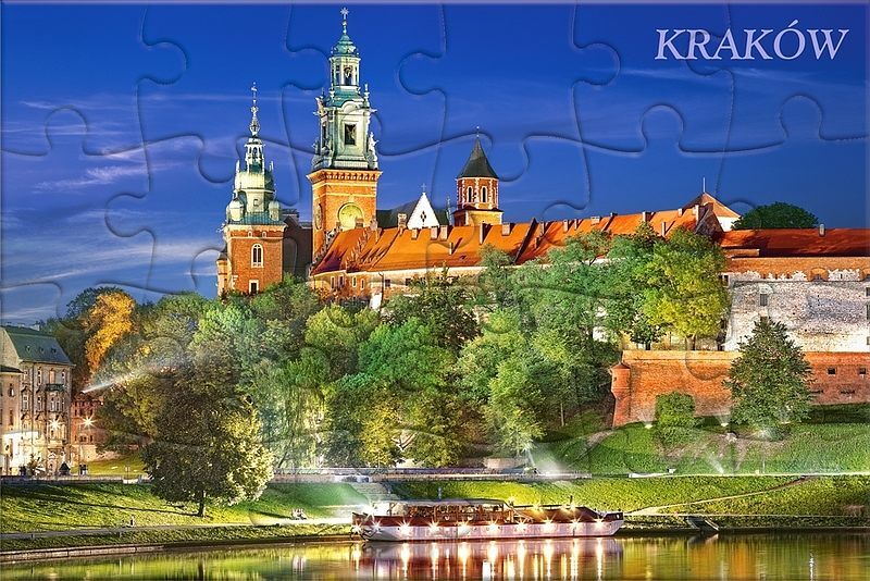 Puzzle 24 pocztówka wawel castle by night poland kar-024001