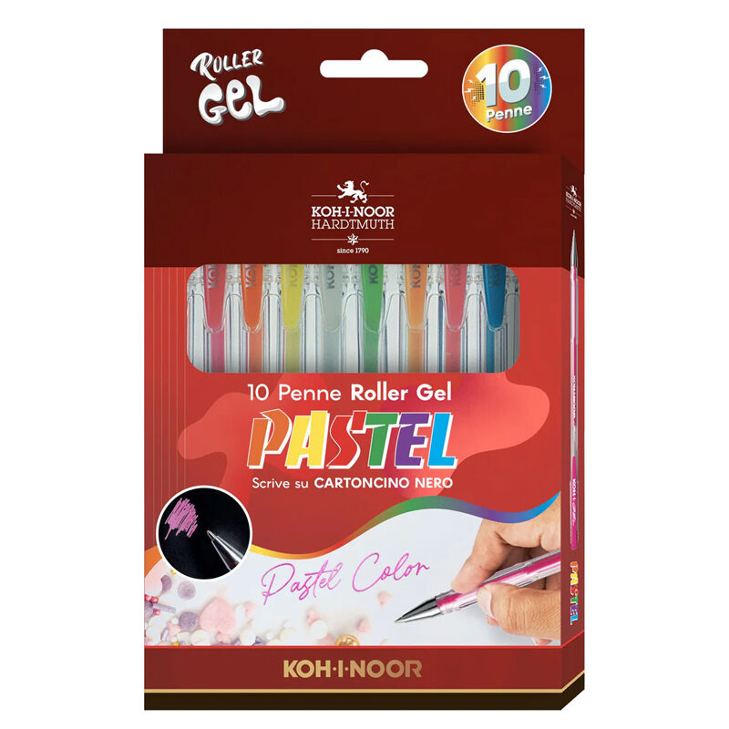 Długopisy żelowe pastel 10 kolorów