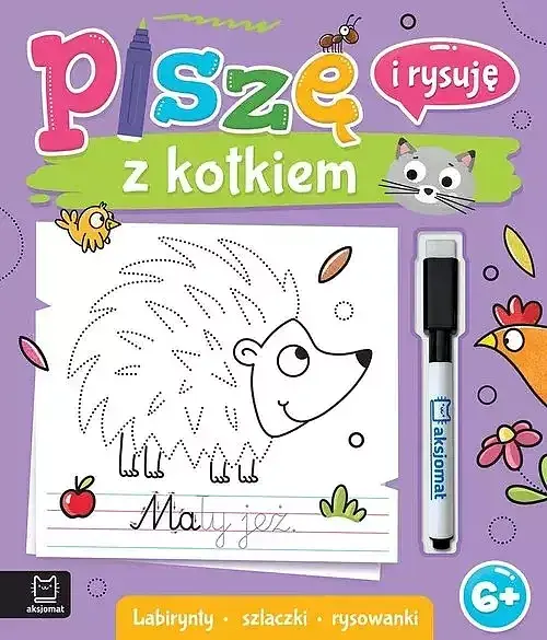 Piszę i rysuję z kotkiem. Labirynty, szlaczki, rysowanki. Ścieralny pisak
