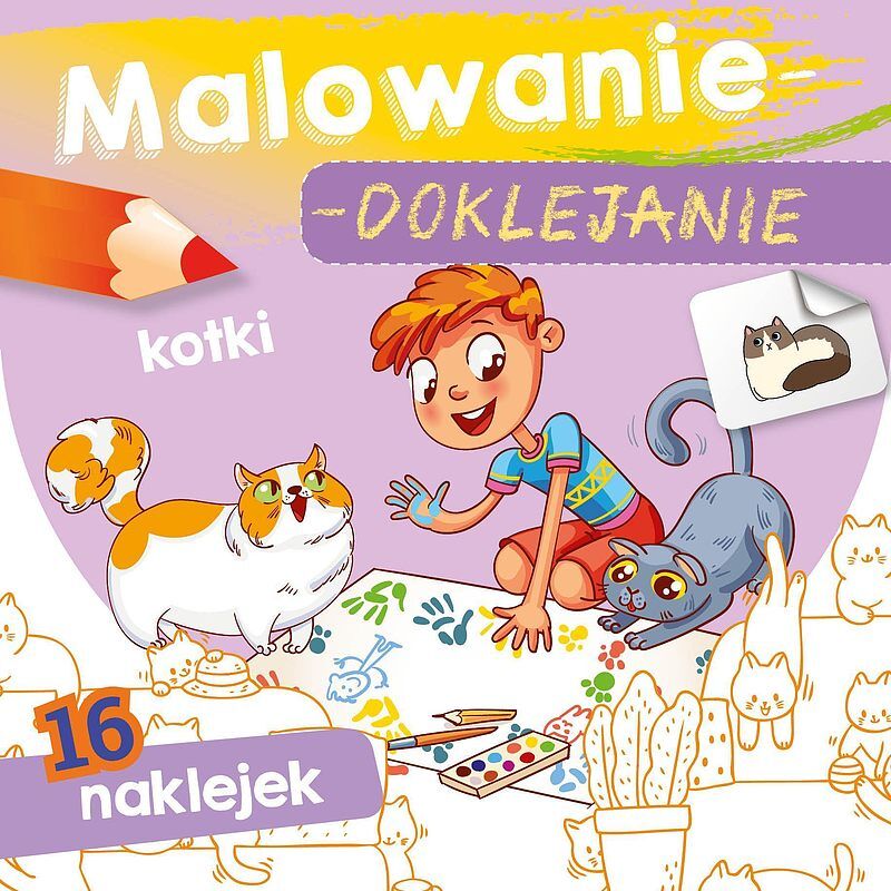 Kotki. Malowanie-doklejanie