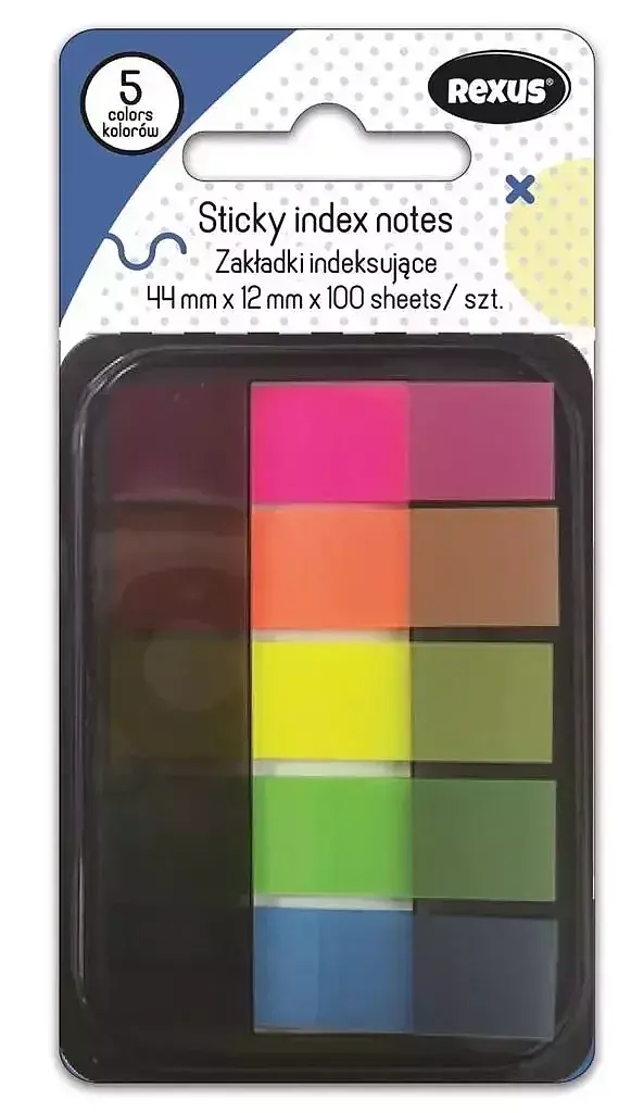 Znaczniki 1,2 x 4,4cm 5 kolorów