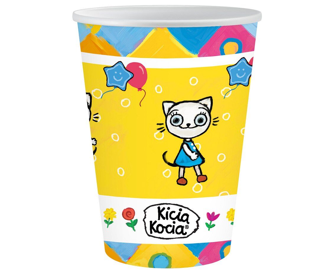 Kubeczki papierowe Kicia Kocia 250ml 6 szt.