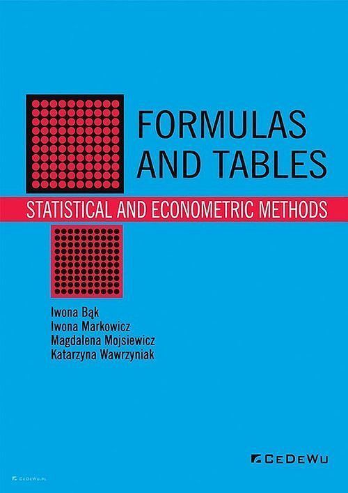 Formulas and tables. Statistical and econometric methods