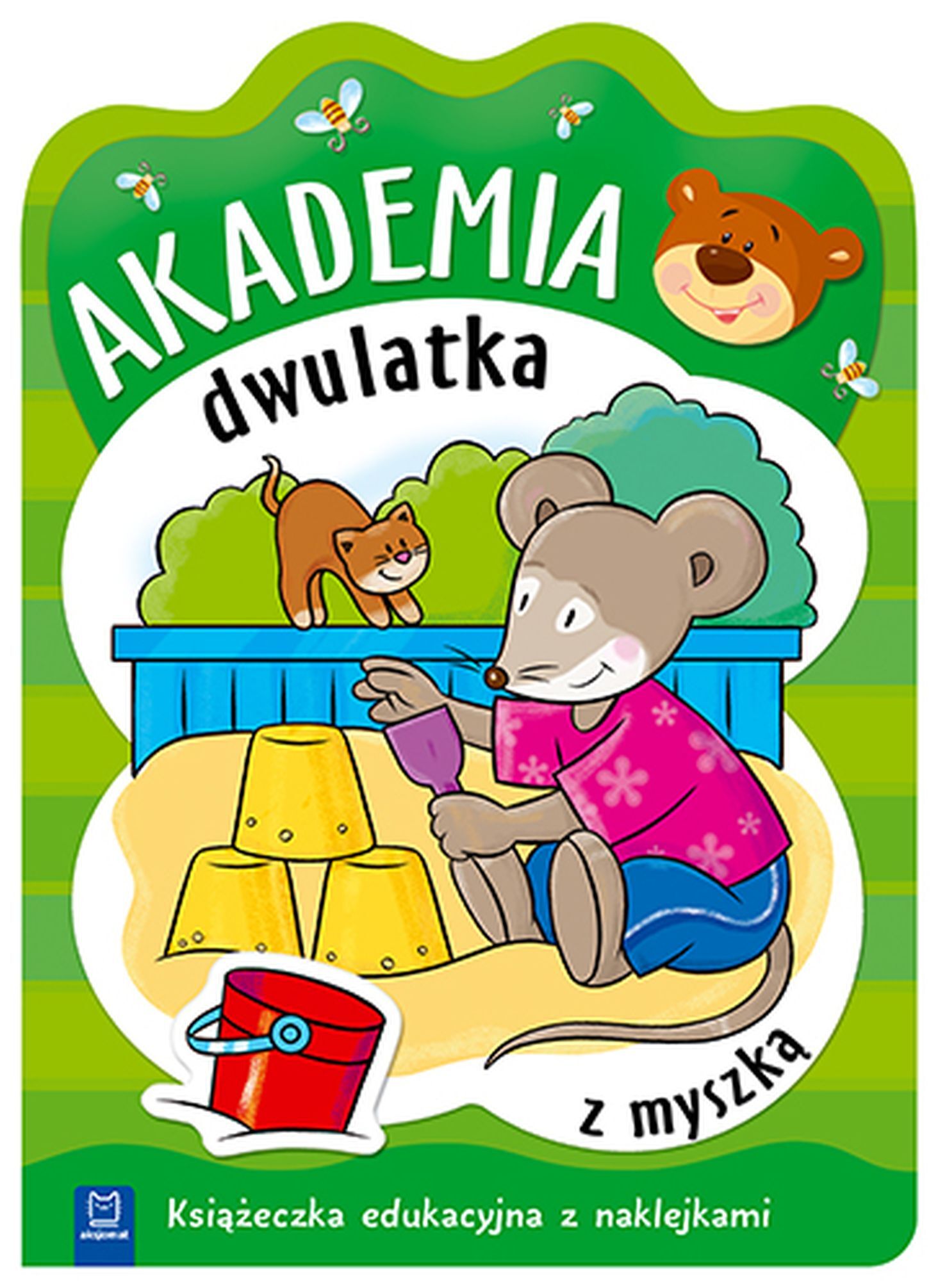 "Akademia dwulatka z myszką. Książeczka edukacyjna z naklejkami"