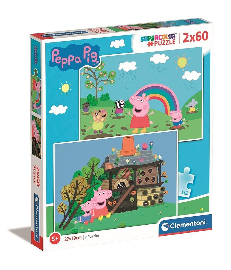Puzzle 2 x 60 super kolor peppa pig 21622