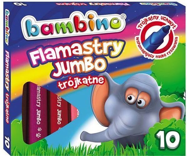 Flamastry trójkątne Jumbo BAMBINO 10 kolorów